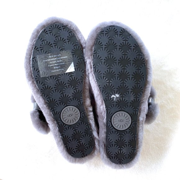 UGG Fuzz Yeah Slides in Charcoal - Picture 5 of 5